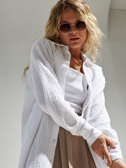 Baumwollbluse mit lockerer Passform