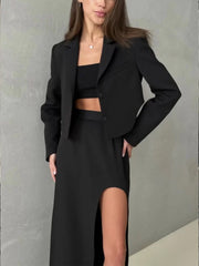 Eleganter High-Waist-Maxirock mit Schlitz