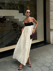 Zweifarbige Sommer-Trägerkleid