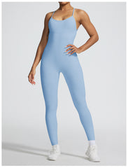 Yoga-Jumpsuit mit Spaghettiträgern