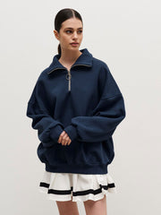 Oversized Pullover mit Stehkragen