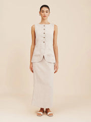 Ärmelloses Leinen-Set