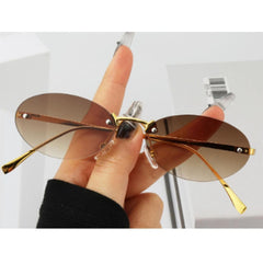 Elegante ovale randlose Sonnenbrille