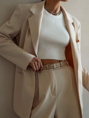 Geripptes Tanktop aus Mischgewebe