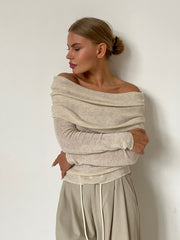 Strickpullover mit Off-Shoulder-Design
