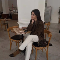 Wildlederjacke mit Taschen