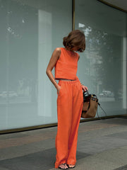 Sommerliches Leinen-Kurzset