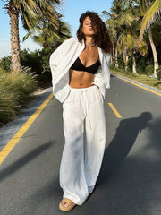 Baumwoll-Set mit Oversize-Hemd