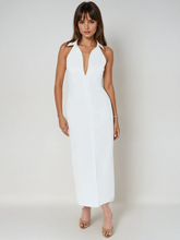 Ärmelloses Kragen-Midikleid mit Schlitz