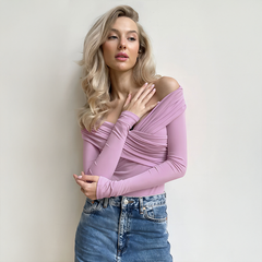 Off-Shoulder Langarm-Bodysuit