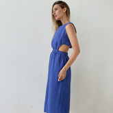 Zweilagiges Baumwoll-Maxikleid