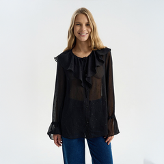 Transparentes Rüschen-Oberteil