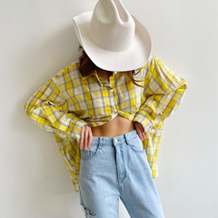 Karierte Oversized-Baumwollbluse