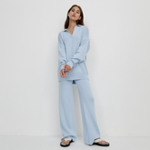 Oversized Knit-Set mit Kragen