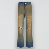 Distressed Straight Jeans