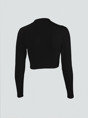 Crop Rollkragen-Top mit langen Ärmeln