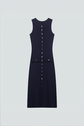 Ärmelloses Strickkleid mit Knopfleiste