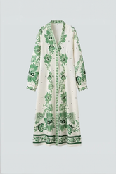 Bedrucktes Maxikleid mit Ballonärmeln