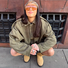 Oversized Wildlederjacke