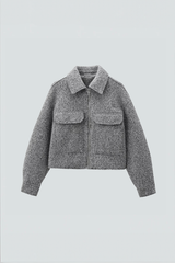 Bouclé Cropped-Jacke