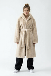 Teddy-Mantel mit Kapuze