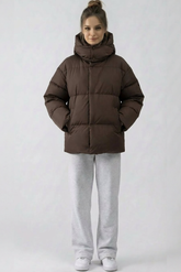 Oversized Pufferjacke mit Kapuze