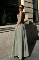 Ärmelloses Maxi-Kleid mit Reißverschluss