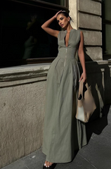 Ärmelloses Maxi-Kleid mit Reißverschluss