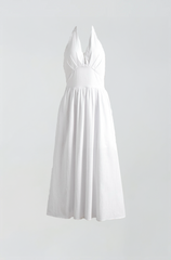 Ärmelloses Maxi-Kleid mit V-Ausschnitt