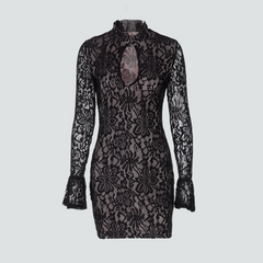 Elegantes Spitzenkleid mit langen Ärmeln