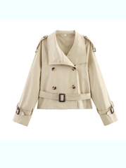 Belted Cropped Trench Jacket