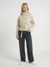 Belted Cropped Trench Jacket