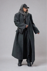 Lässiger Gestreifter Wollmantel | Outlet