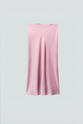 Satin-Midirock mit hohem Bund