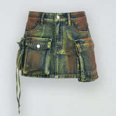Utility-Denim-Rock mit Taschen