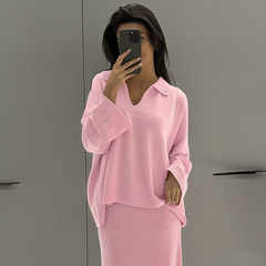 Oversized Zweiteiler aus Feinstrick