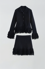 Strick-Set mit Fransen