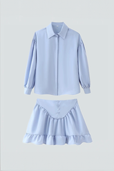 Rüschen-Zweiteiler mit Hemd und Minirock