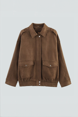 Wildlederjacke mit Taschen