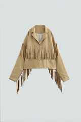 Fransenjacke mit Reverskragen