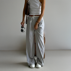 Weite Stoffhose mit Tunnelzug