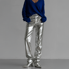 Hochglänzende Metallic-Hose