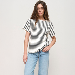 Gestreiftes Baumwoll-T-Shirt