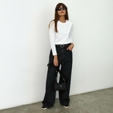 Langärmeliges Rundhals-Shirt aus Baumwolle