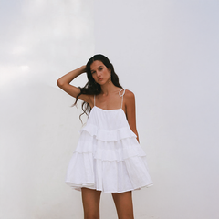 Spaghettiträger-Rüschenkleid