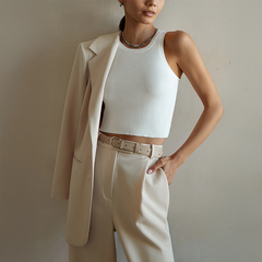 Geripptes Tanktop aus Mischgewebe