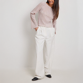 Oversized-Gelbkarierte Baumwollbluse