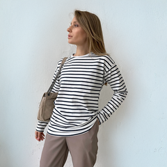 Gestreiftes Langarmshirt aus Baumwollmischung