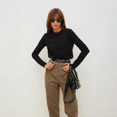 Langärmeliges Rundhals-Shirt aus Baumwolle