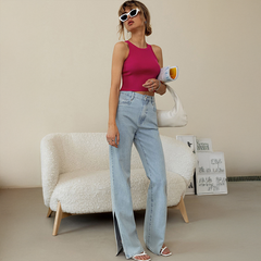 Geripptes Tanktop aus Mischgewebe